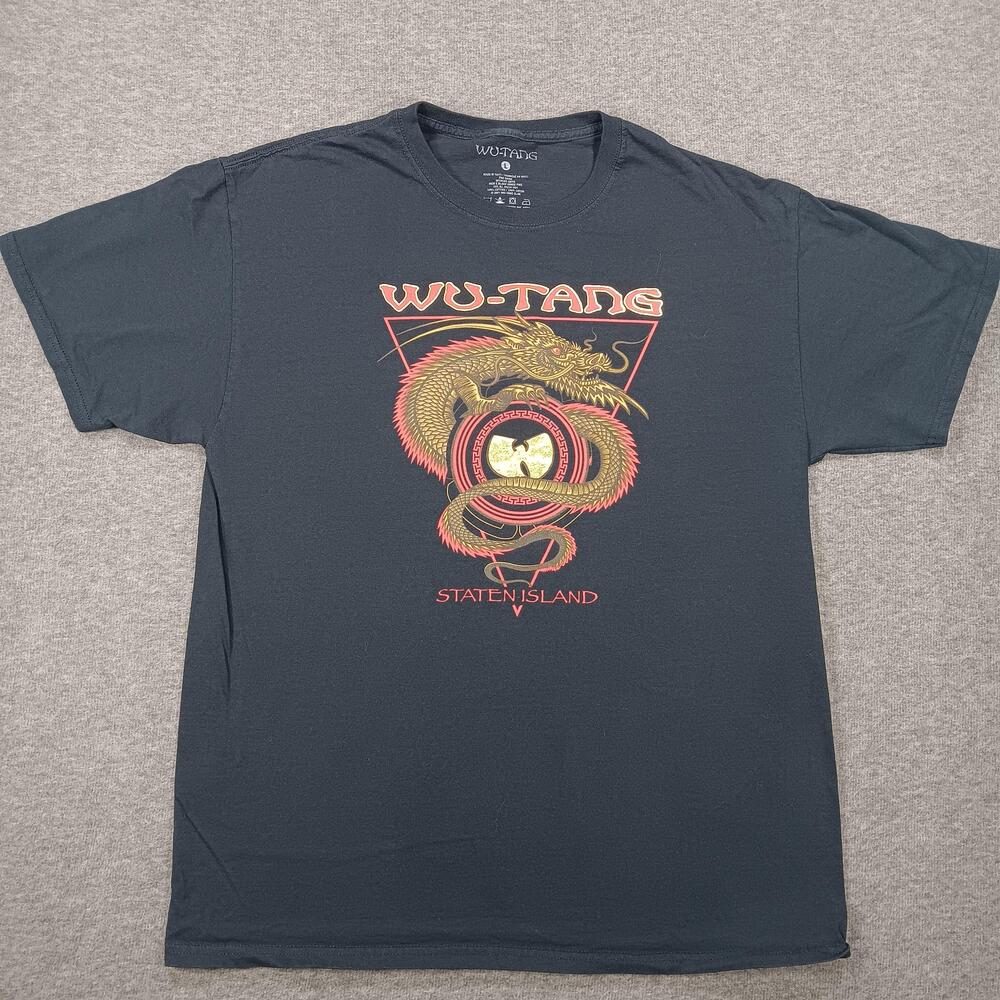 Wu-Tang Clan Shirt Mens Large Black Dragon Graphic Staten Island Hip Hop Tee